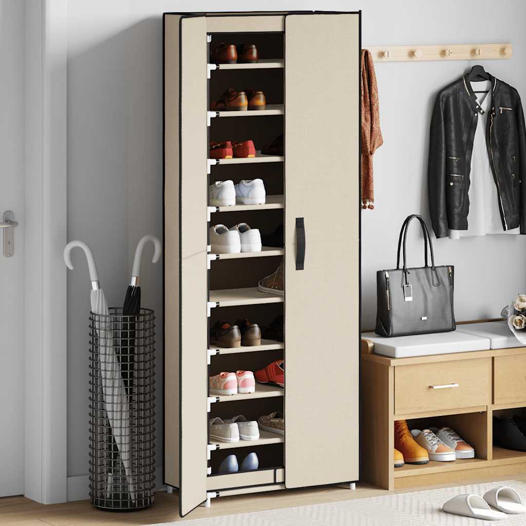 Vidaxl Shoe Cabinet 60x30x166 cm stofcreme -farvet