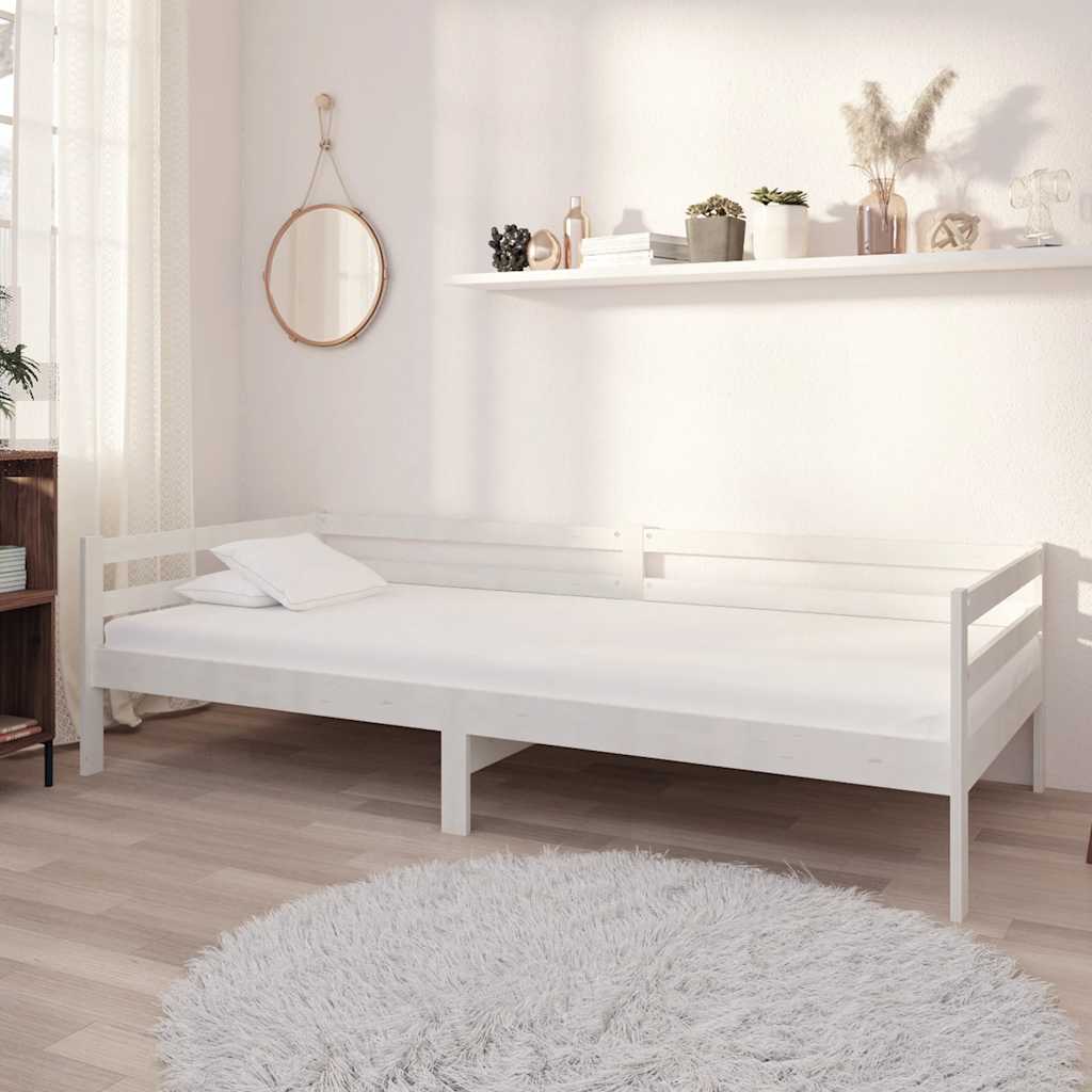Vidaxl slaapbank massief grenenhout wit 90x200 cm