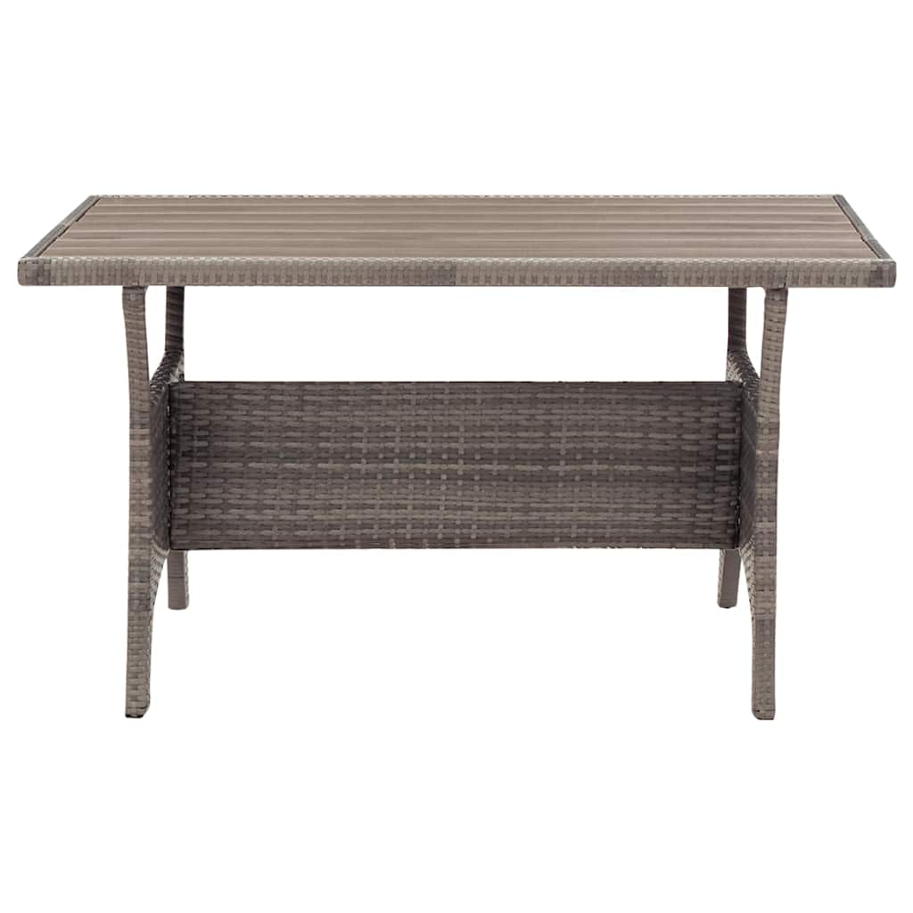 Vidaxl tuintafel 120x70x66 cm poly rattan grijs