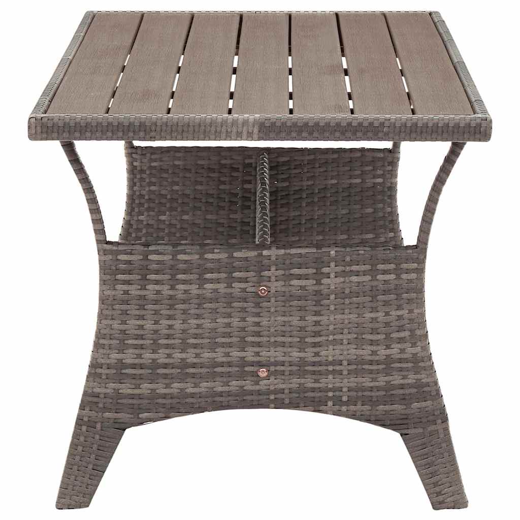 Vidaxl tuintafel 120x70x66 cm poly rattan grijs