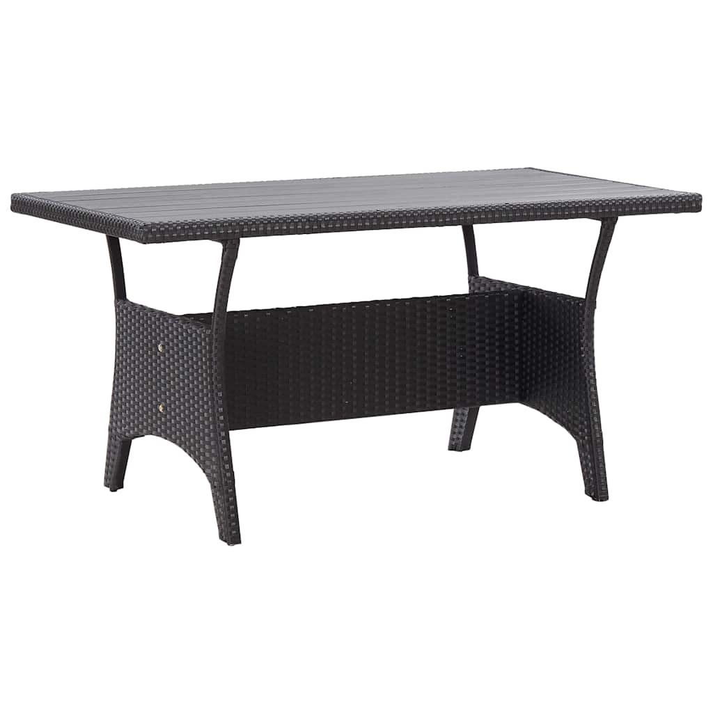 Vidaxl tuintafel 120x70x66 cm poly rattan zwart