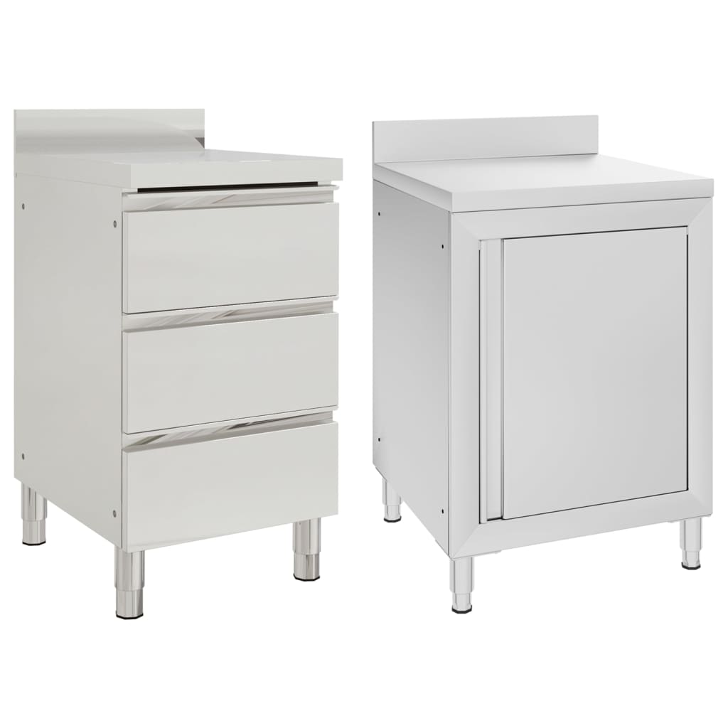 Vidaxl Kitchen Cabinets Commercial 2 st rustfrit stål