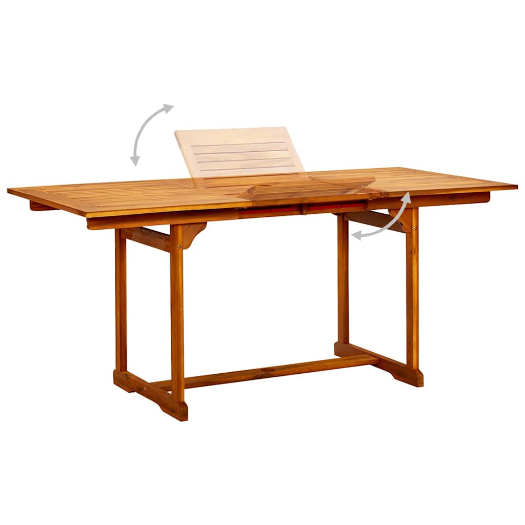 Vidaxl tuintafel (120-170)x80x75 cm massief acaciahout