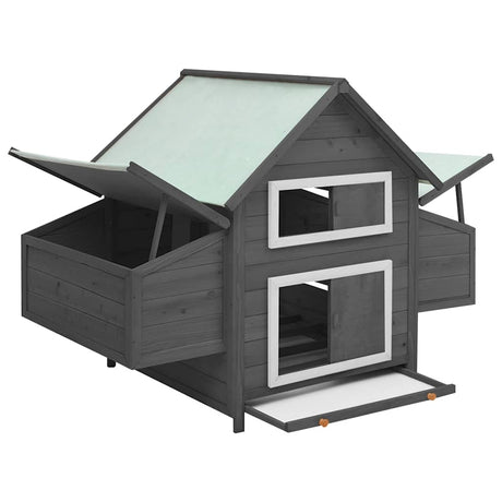 Vidaxl Chicken Coop 150x96x110 cm Solid Poring Grå og hvid