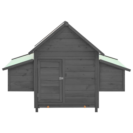 Vidaxl Chicken Coop 150x96x110 cm Solid Poring Grå og hvid