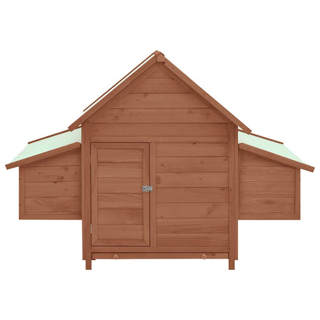 Vidaxl Chicken Coop 150x96x110 cm Solid Pine -Wood mokka -farvet og hvid