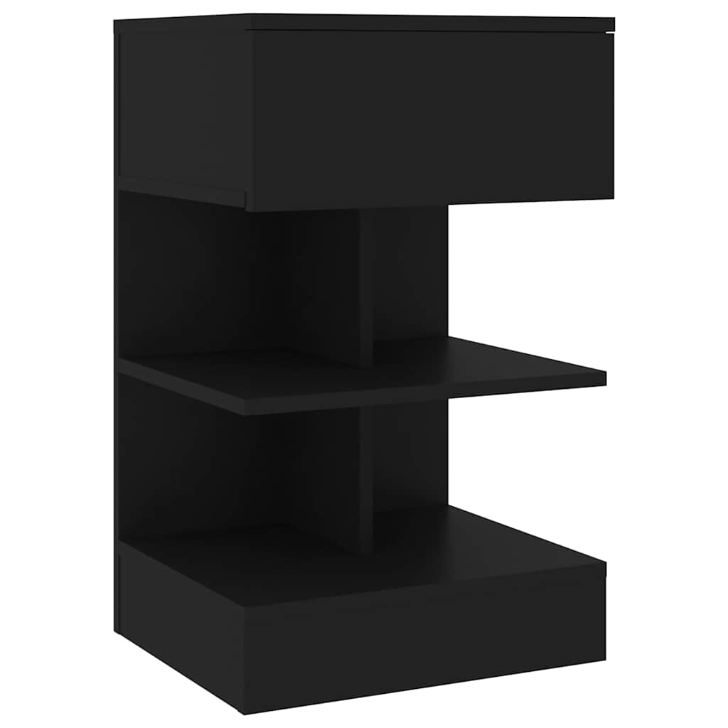 Vidaxl nachtkastje 40x35x65 cm bewerkt hout zwart