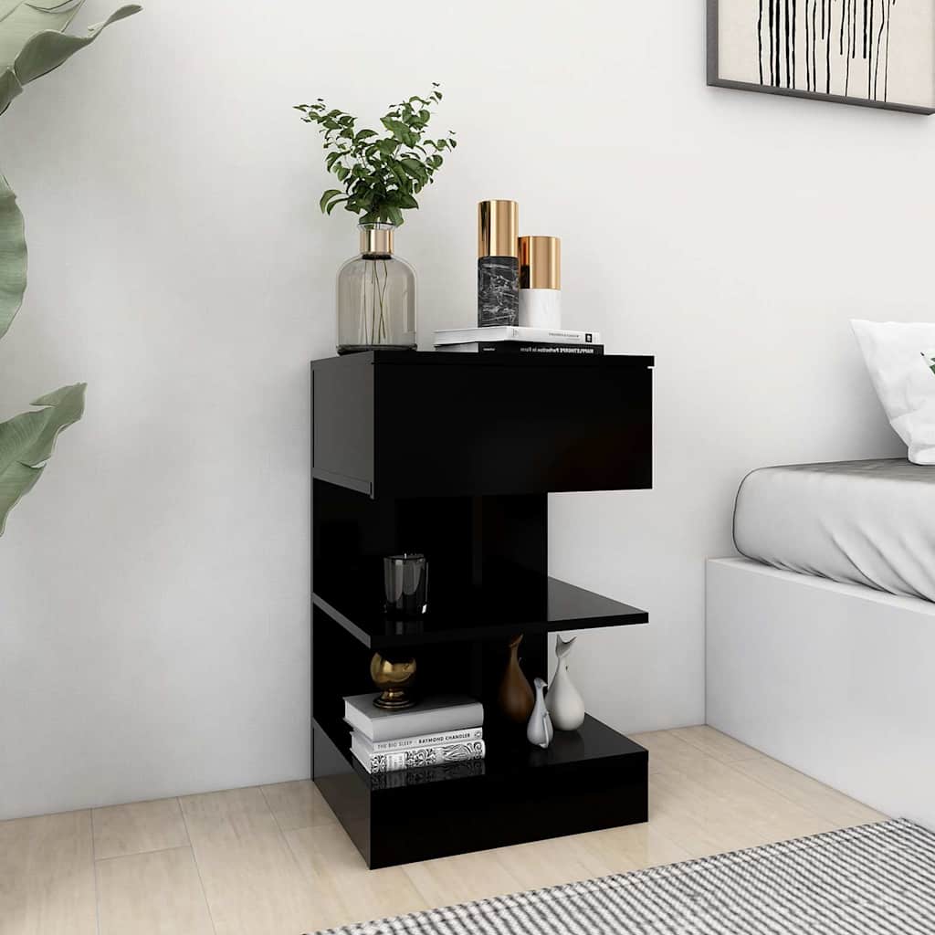 Vidaxl nachtkastjes 2 st 40x35x65 cm spaanplaat zwart