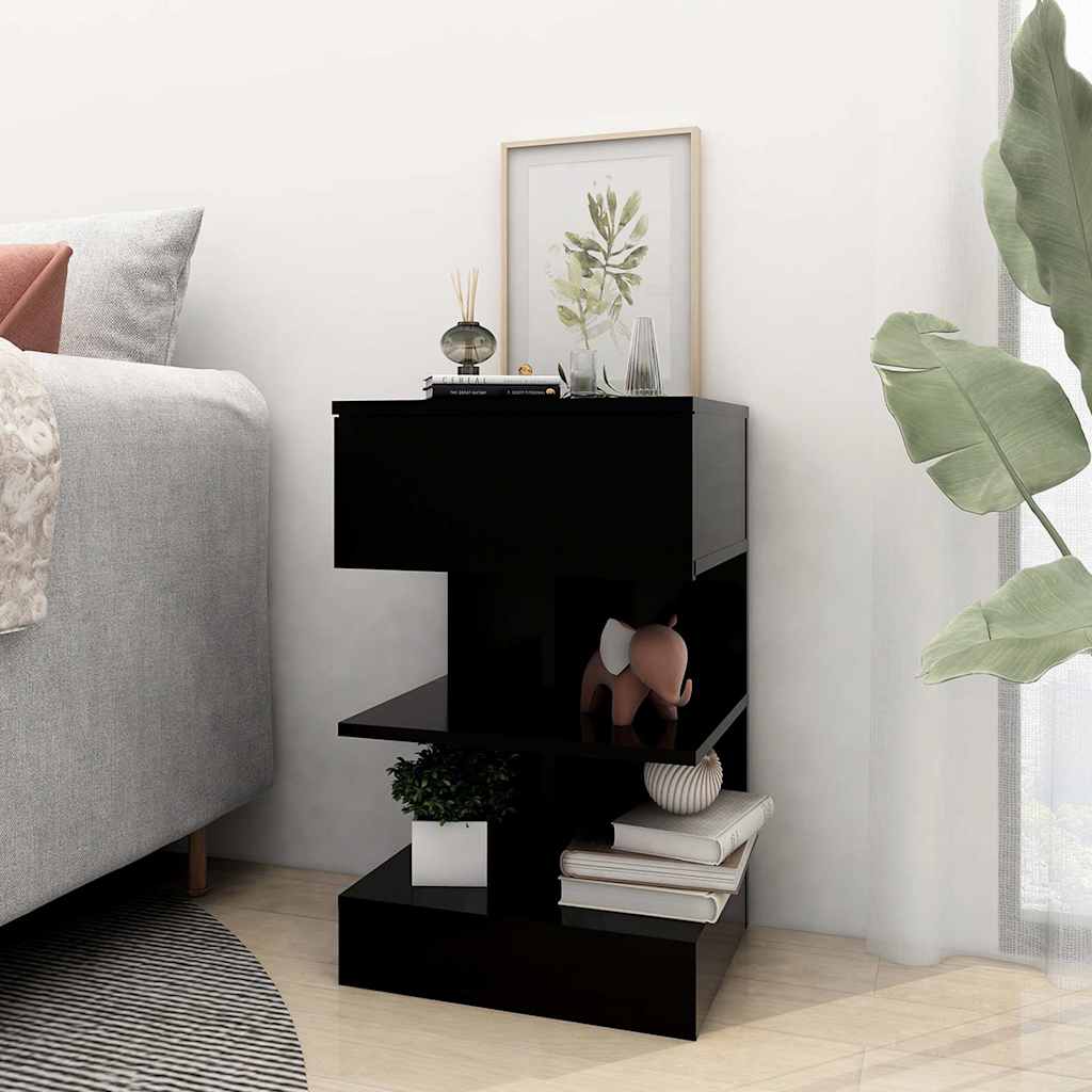 Vidaxl nachtkastjes 2 st 40x35x65 cm spaanplaat zwart