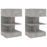 Vidaxl nachtkastjes 2 st 40x35x65 cm spaanplaat betongrijs