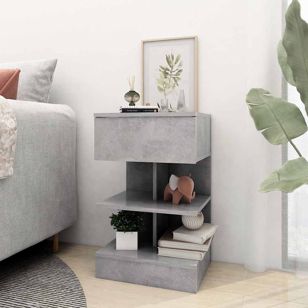 Vidaxl nachtkastjes 2 st 40x35x65 cm spaanplaat betongrijs