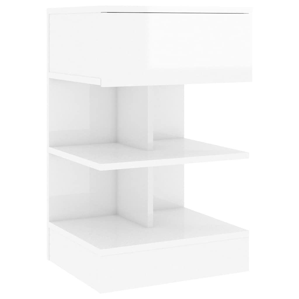 Vidaxl nachtkastje 40x35x65 cm bewerkt hout hoogglans wit