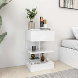 Vidaxl nachtkastje 40x35x65 cm bewerkt hout hoogglans wit