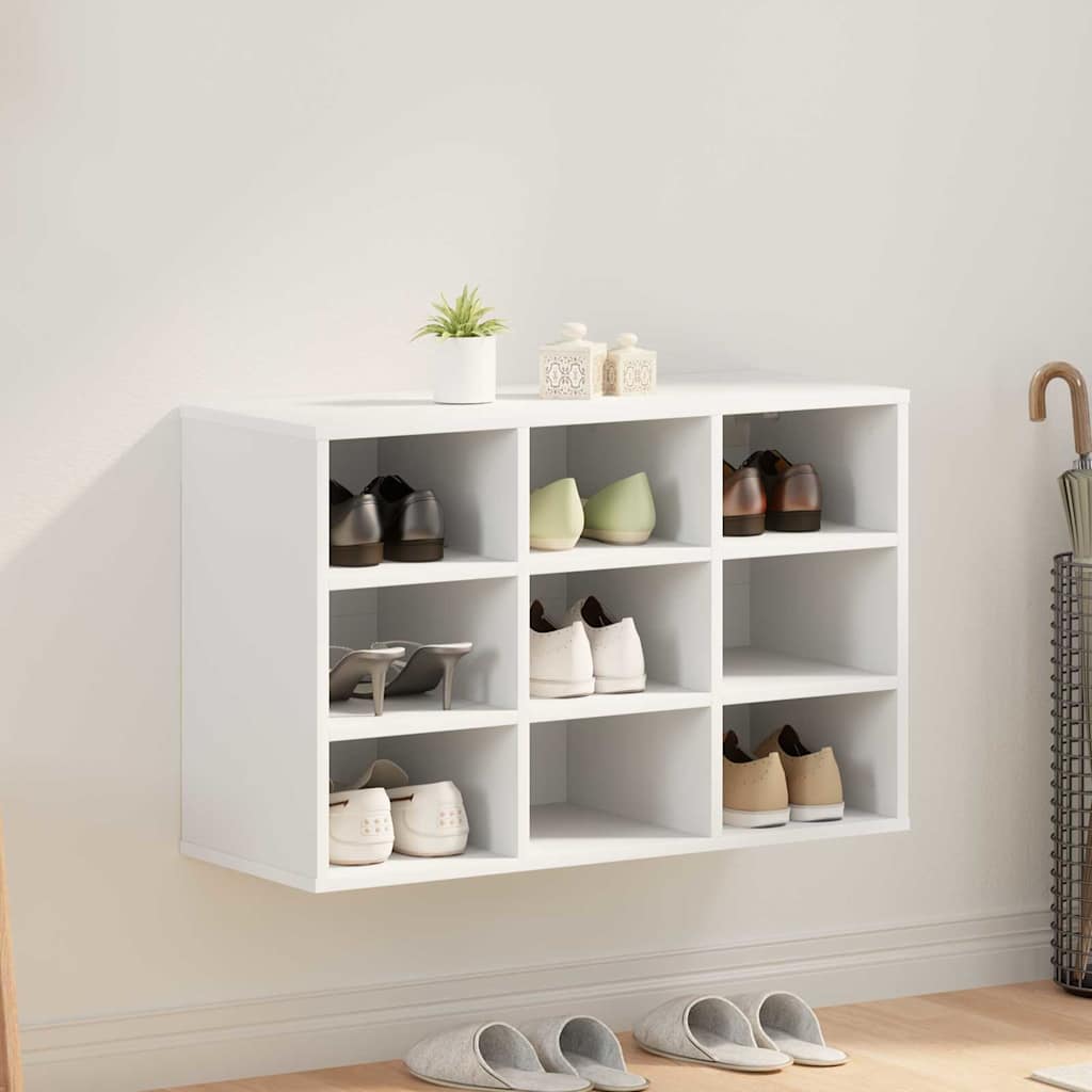 Vidaxl schoenenkast met plank wit 77,5 x 30 x 51 cm bewerkt hout