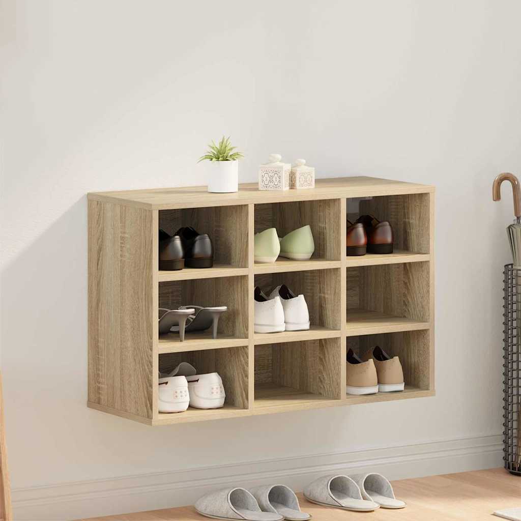 Vidaxl schoenenkast sonoma eiken 77,5 x 30 x 51 cm bewerkt hout