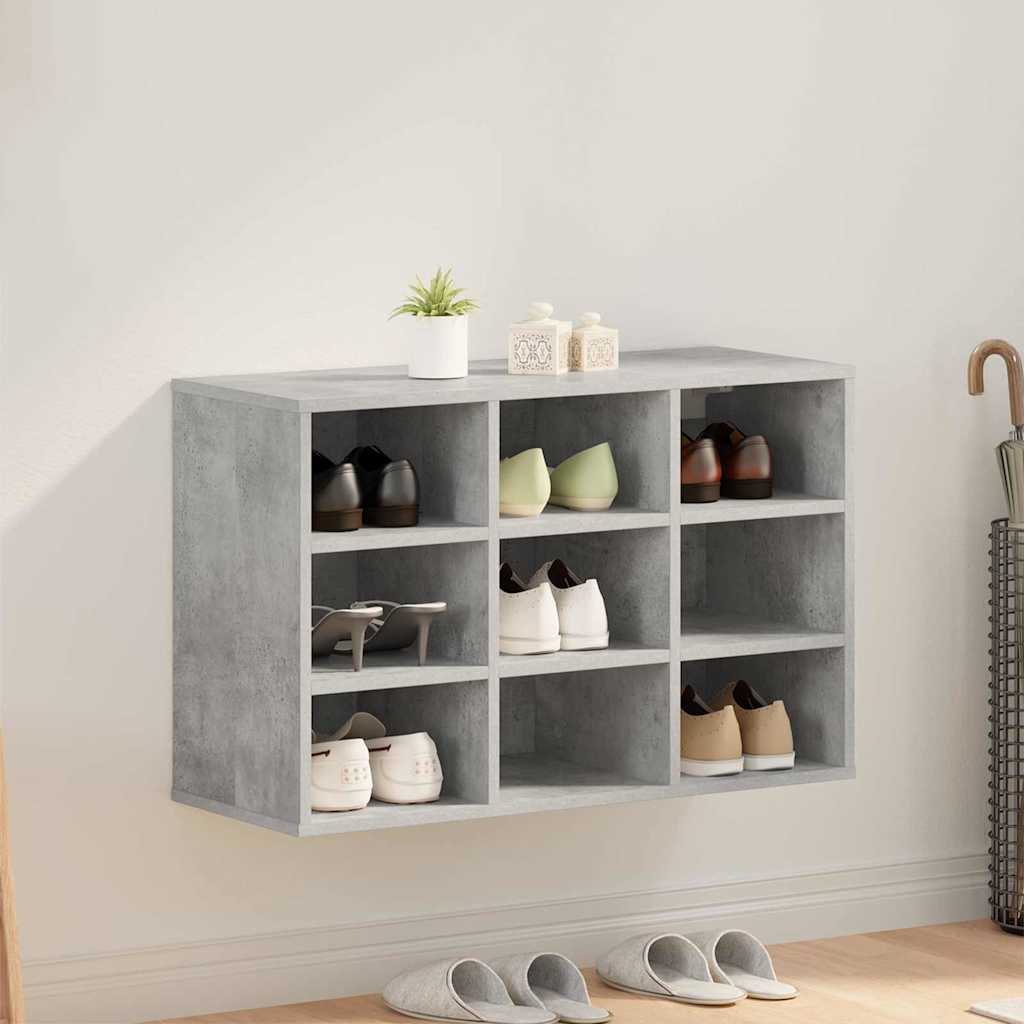 Vidaxl schoenenkast betongrijs 77,5 x 30 x 51 cm bewerkt hout