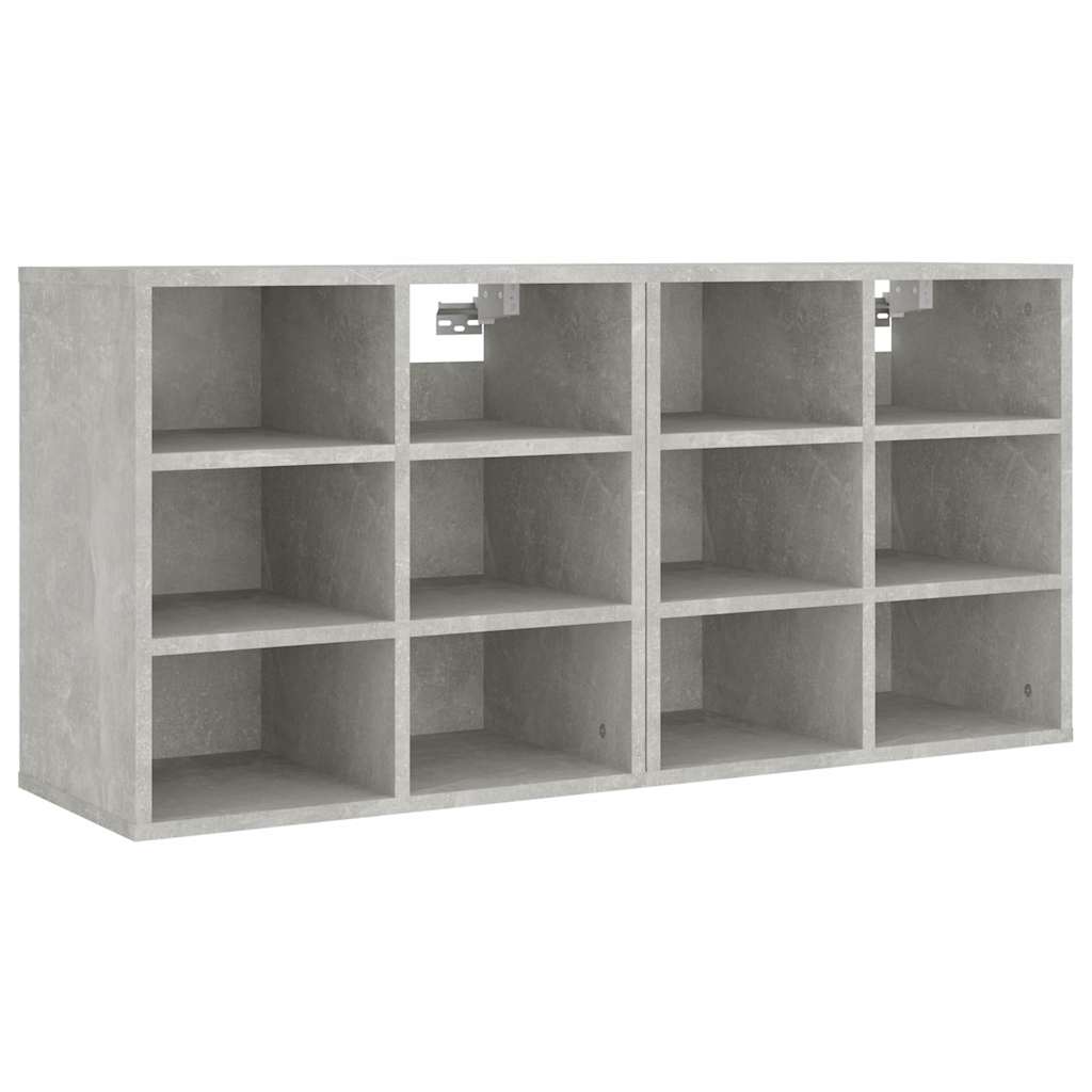 Vidaxl schoenenkasten 2 st 52,5x30x50 cm betongrijs