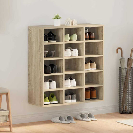 Vidaxl schoenenkast sonoma eiken 77,5 x 30 x 83,5 cm bewerkt hout