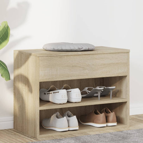 Vidaxl Shoes Bank 60x30x45 cm forarbejdet træ sonoma eg farvet