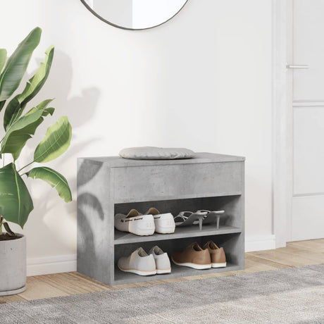 Vidaxl Shoes Bank 60x30x45 cm Forarbejdet træ Betongrijs