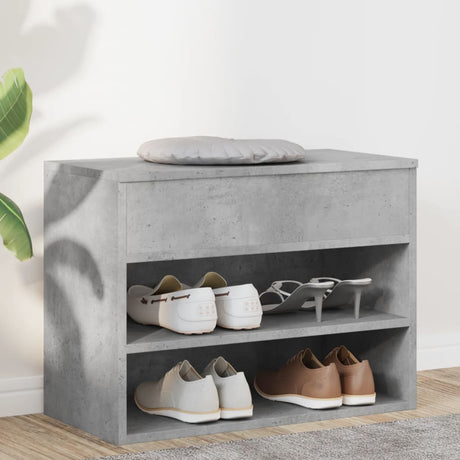 Vidaxl Shoes Bank 60x30x45 cm Forarbejdet træ Betongrijs
