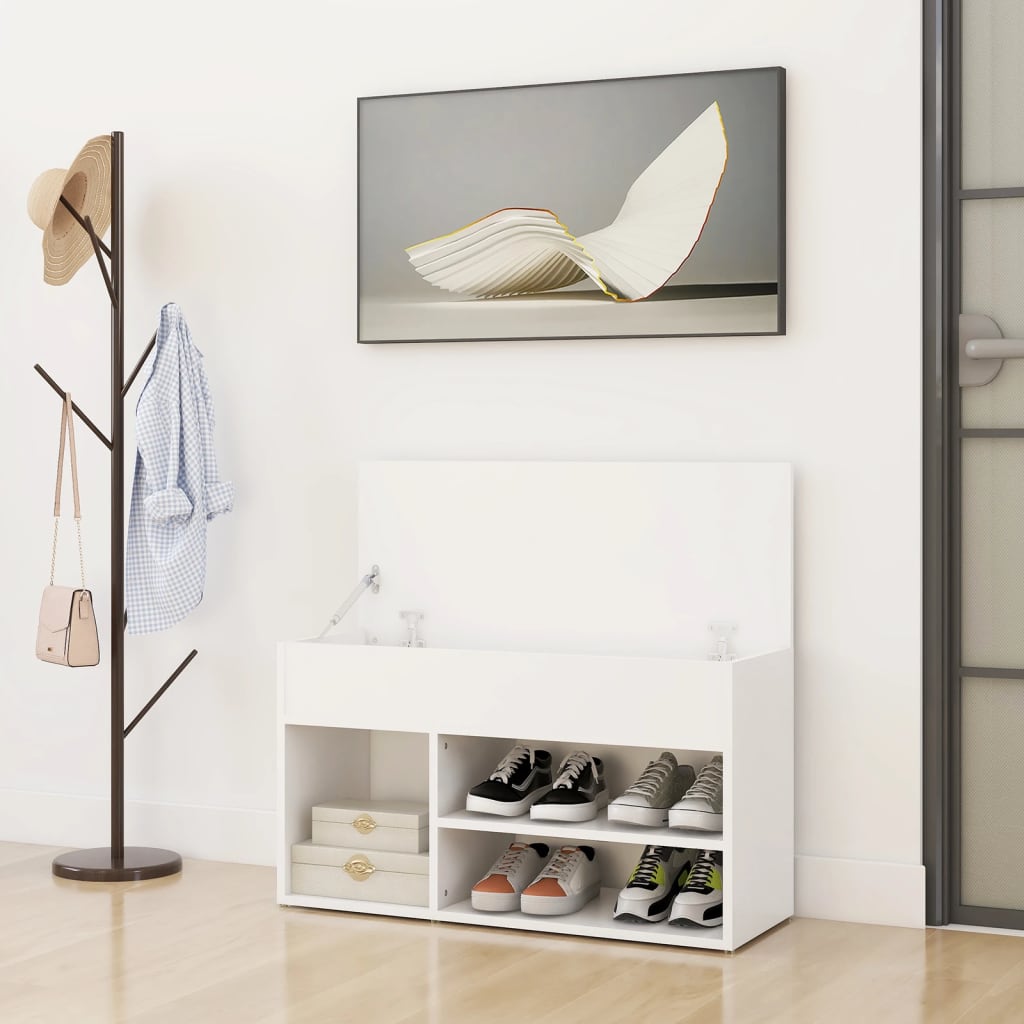 Vidaxl sko sofa 80x30x45 cm forarbejdet træhvide