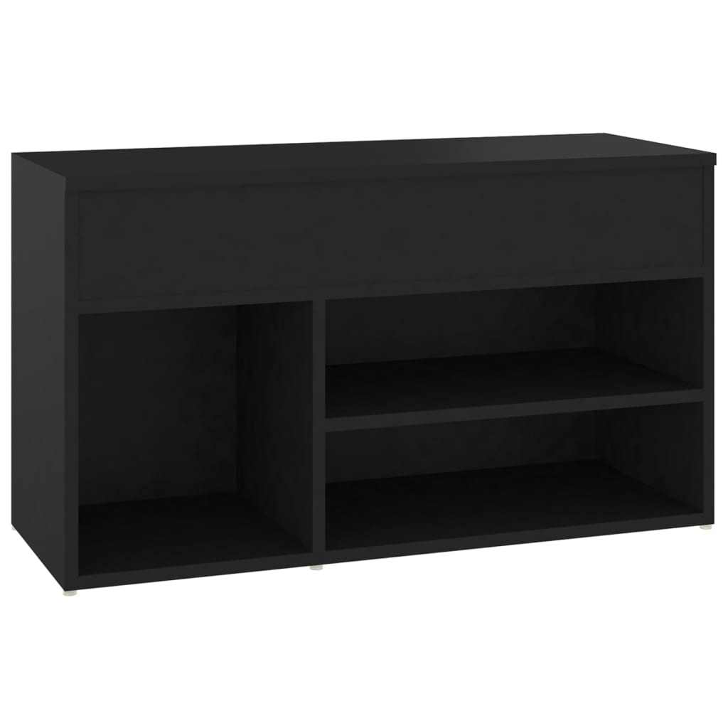 Vidaxl sko sofa 80x30x45 cm forarbejdet træ sort