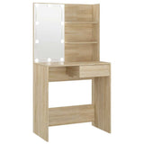 Vidaxl kaptafel met led 74,5x40x141 cm bewerkt hout sonoma eikenkleur