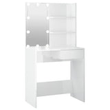 Vidaxl kaptafel met led-verlichting 74,5x40x141 cm hoogglans wit