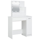 Vidaxl kaptafel met led-verlichting 86,5x35x136 cm wit