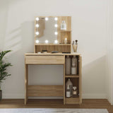 Vidaxl kaptafel met led-verlichting 86,5x35x136 cm sonoma eikenkleurig