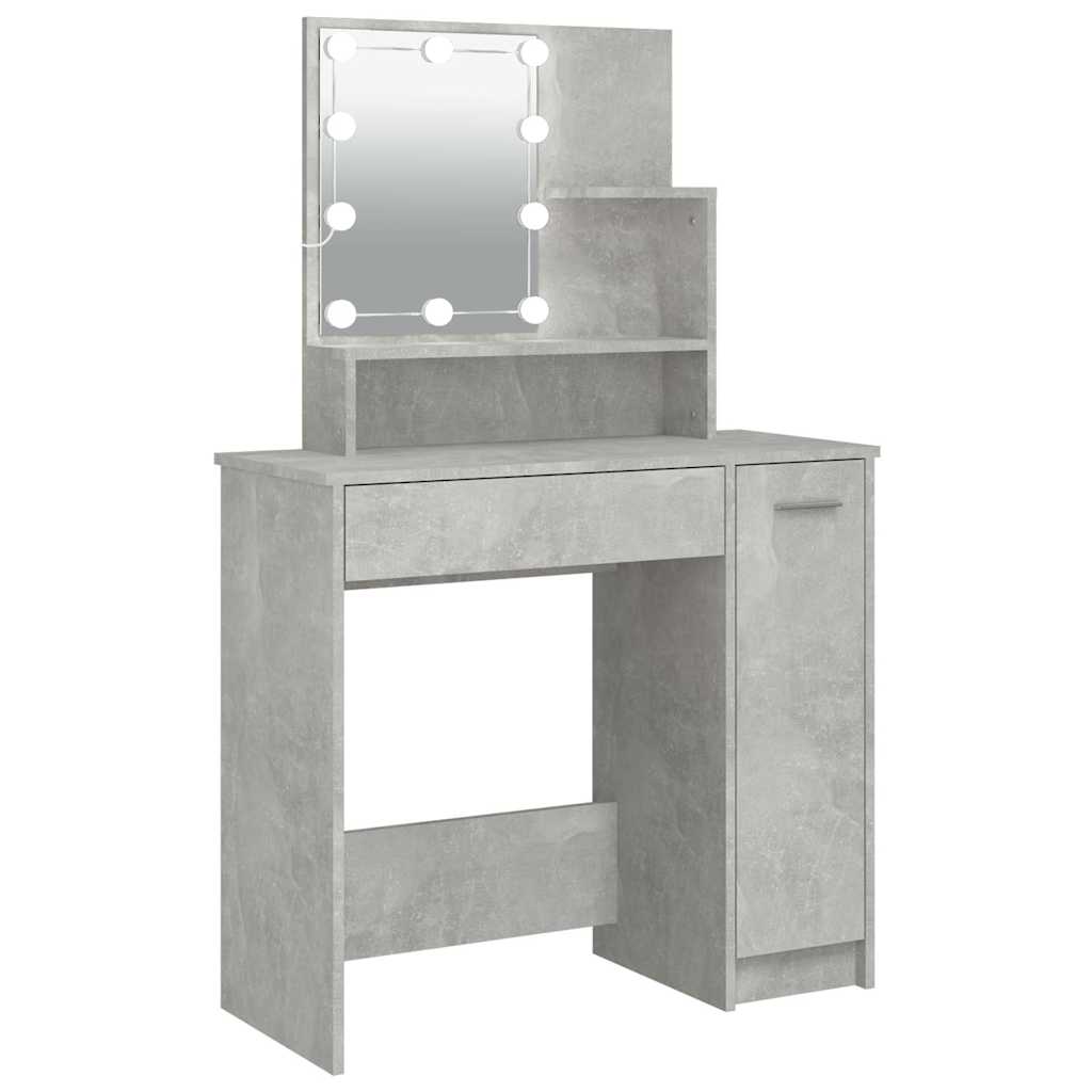 Vidaxl kaptafel met led-verlichting 86,5x35x136 cm betongrijs