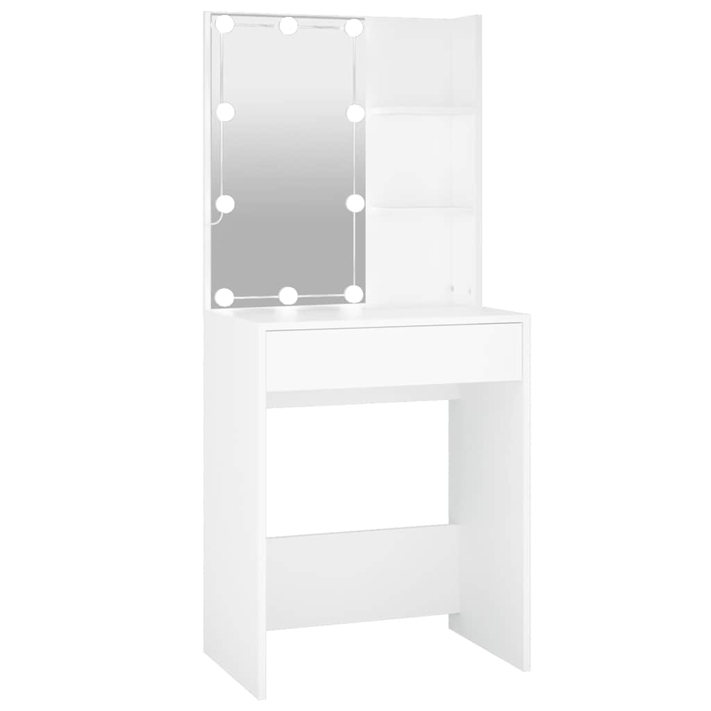 Vidaxl kaptafel met led-verlichting 60x40x140 cm wit