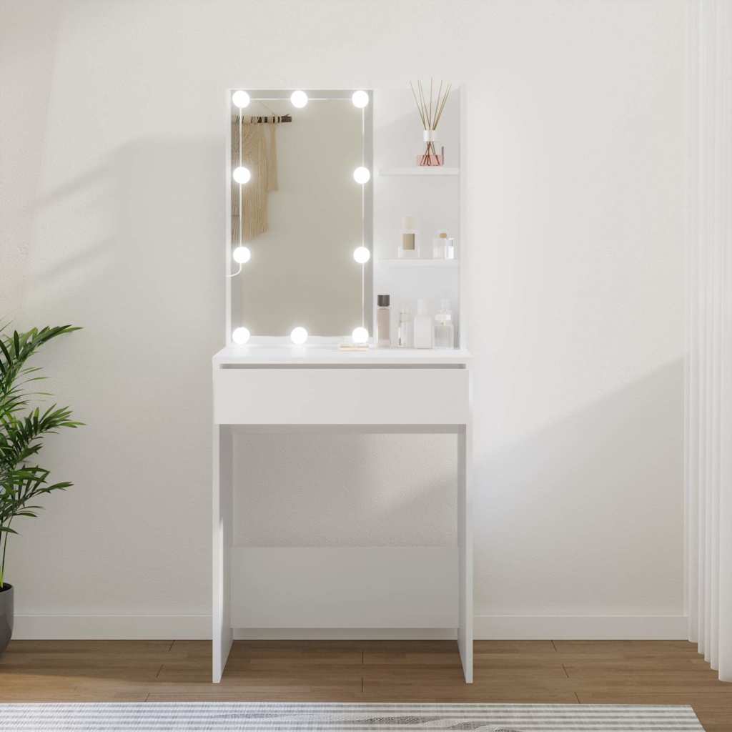 Vidaxl kaptafel met led-verlichting 60x40x140 cm wit