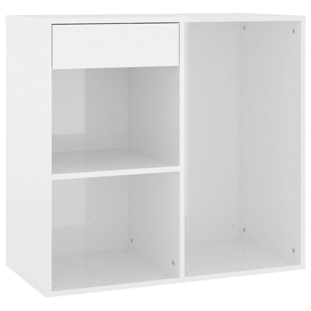 Vidaxl cosmeticakast 80x40x75 cm bewerkt hout hoogglans wit