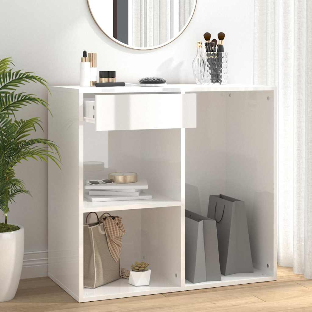 Vidaxl cosmeticakast 80x40x75 cm bewerkt hout hoogglans wit