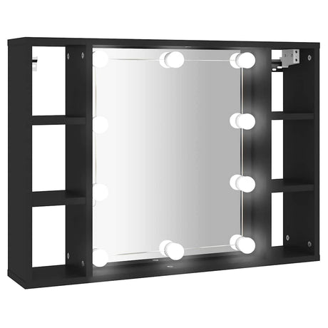Vidaxl spiegelkast met led-verlichting 76x15x55 cm zwart