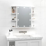 Vidaxl spiegelkast met led-verlichting 70x16,5x60 cm wit