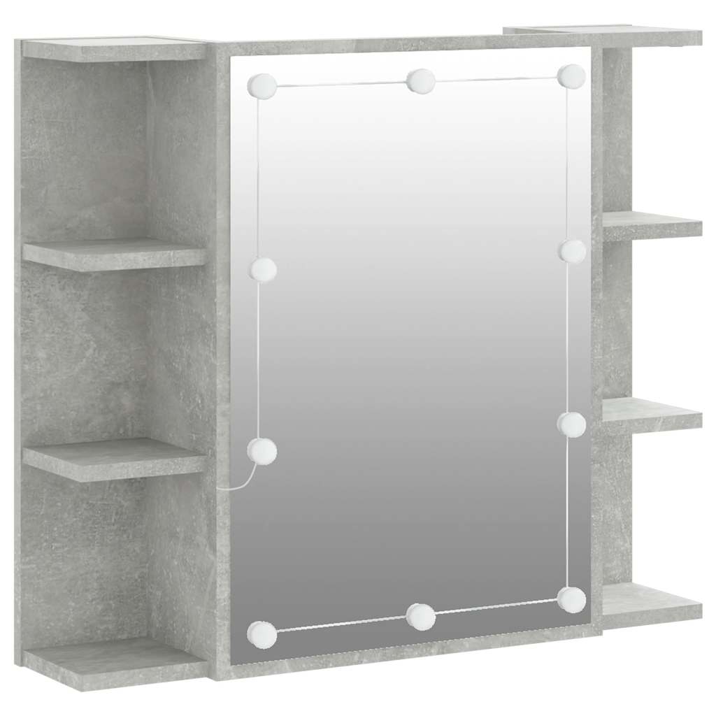 Vidaxl spiegelkast met led-verlichting 70x16,5x60 cm betongrijs