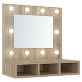Vidaxl spiegelkast met led-verlichting 60x31,5x62 cm sonoma eikenkleur