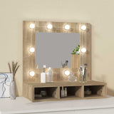 Vidaxl spiegelkast met led-verlichting 60x31,5x62 cm sonoma eikenkleur