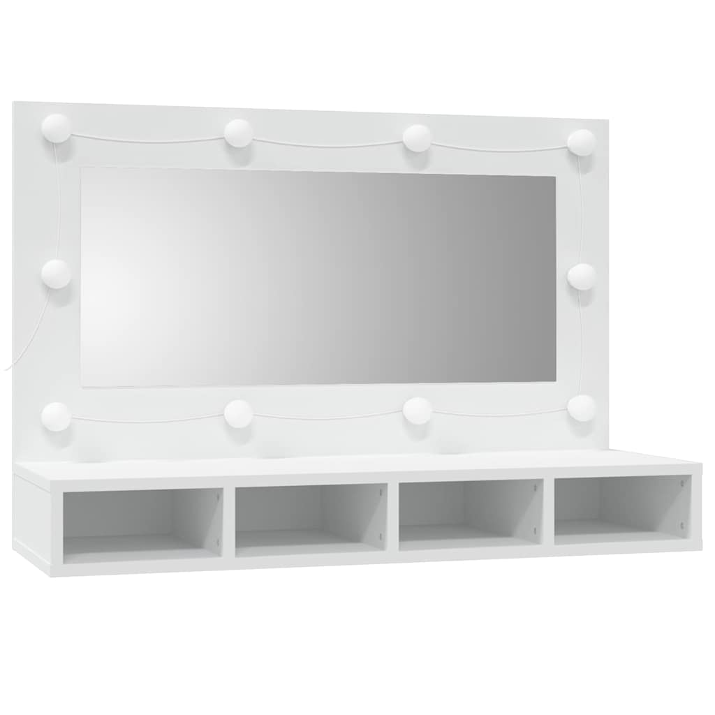 Vidaxl spiegelkast met led-verlichting 90x31,5x62 cm wit