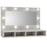 Vidaxl spiegelkast met led-verlichting 90x31,5x62 cm betongrijs