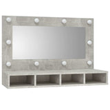 Vidaxl spiegelkast met led-verlichting 90x31,5x62 cm betongrijs