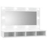 Vidaxl spiegelkast met led-verlichting 90x31,5x62 cm hoogglans wit