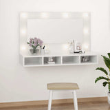 Vidaxl spiegelkast met led-verlichting 90x31,5x62 cm hoogglans wit