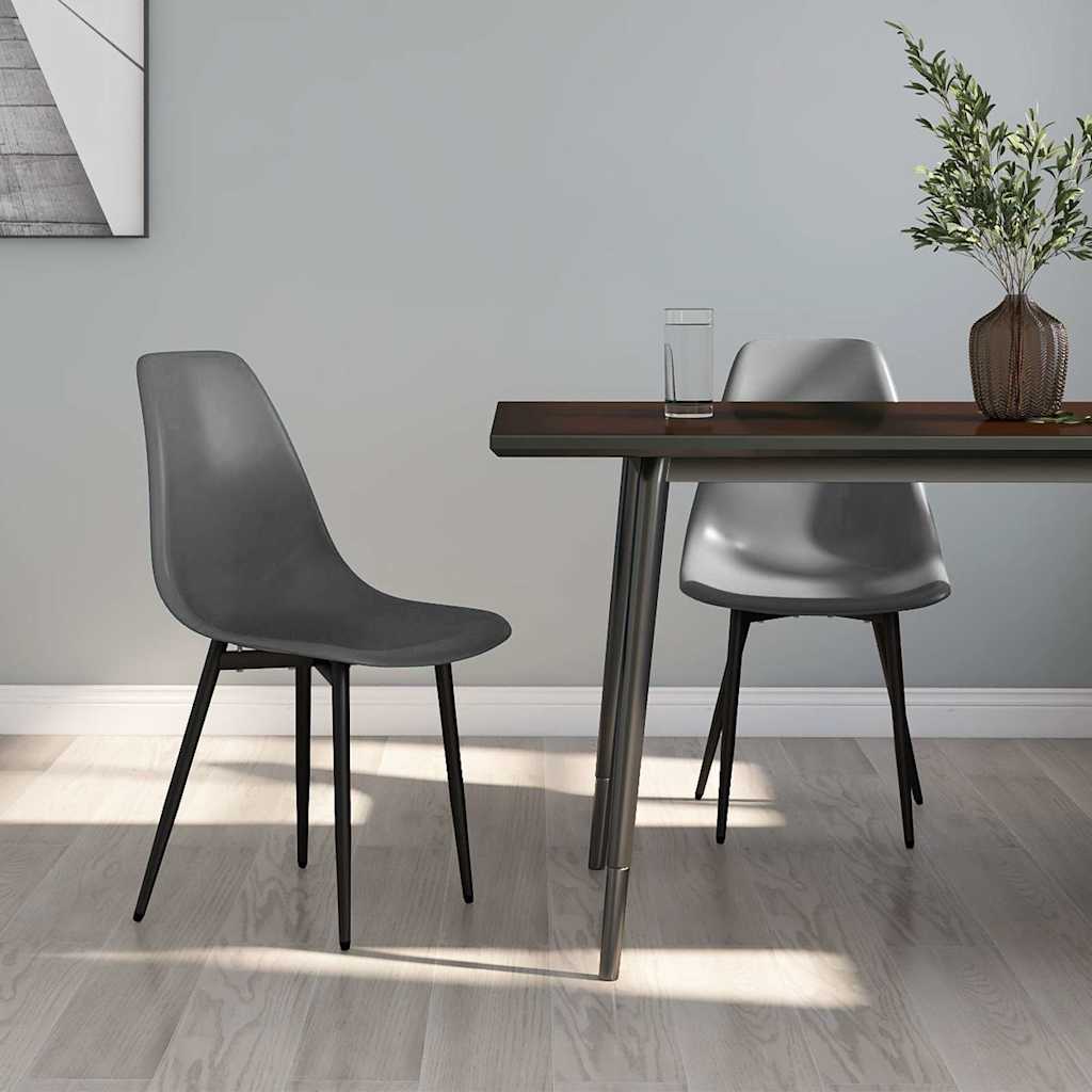 Vidaxl eetkamerstoelen 2 st pp grijs