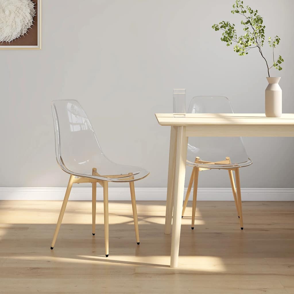 Vidaxl eetkamerstoelen 2 st pet transparant
