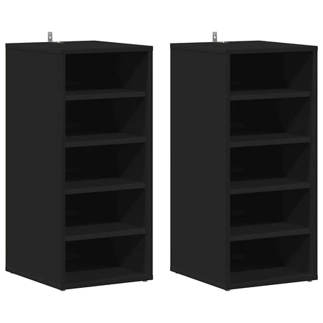 Vidaxl skoskabe 2 stk 31,5x35x70 cm forarbejdet træ sort