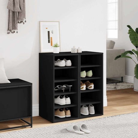 Vidaxl skoskabe 2 stk 31,5x35x70 cm forarbejdet træ sort